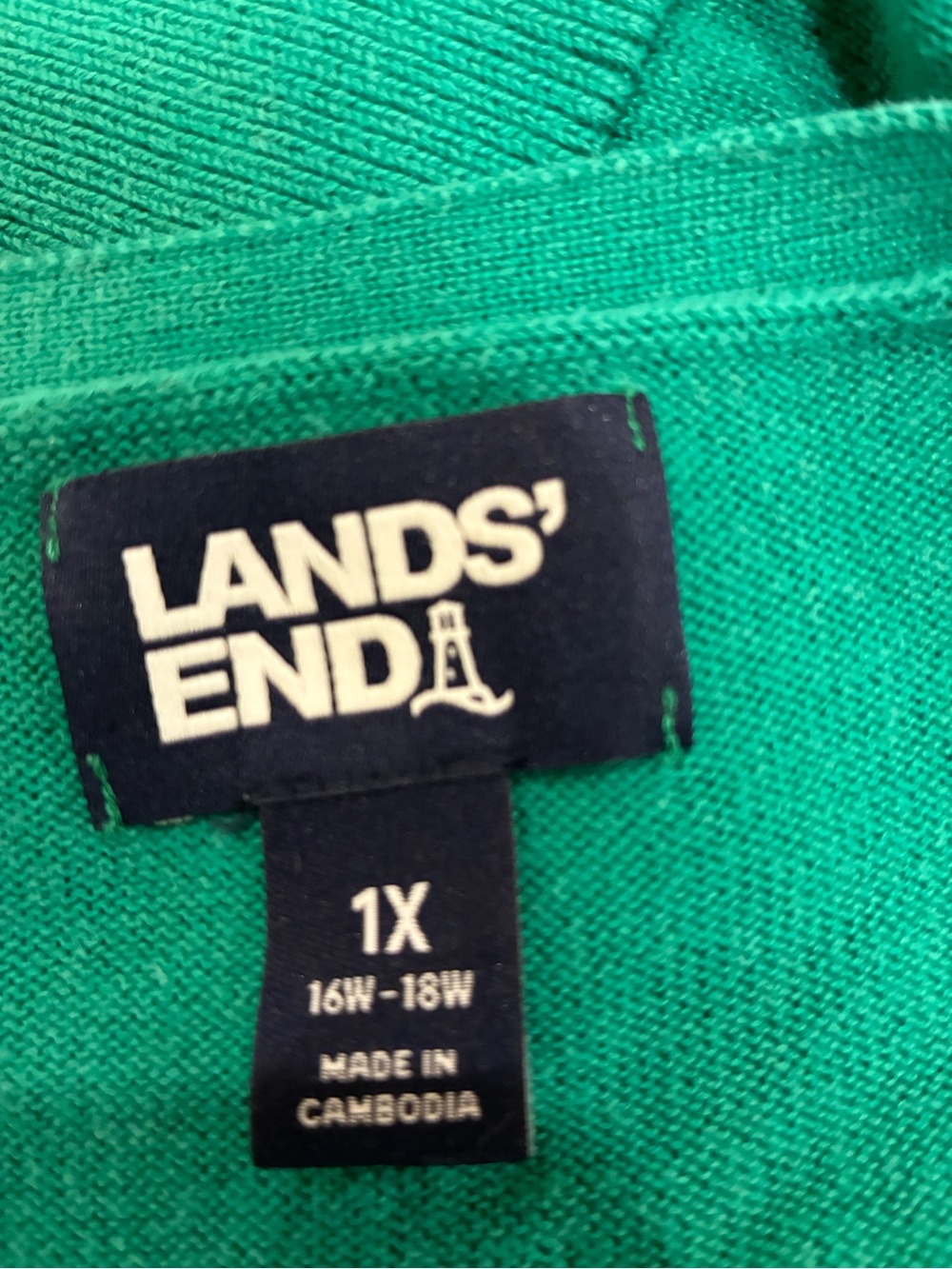 Lands' End Women's Kelly Green Short-Sleeve Sweater - Picture 3 of 7